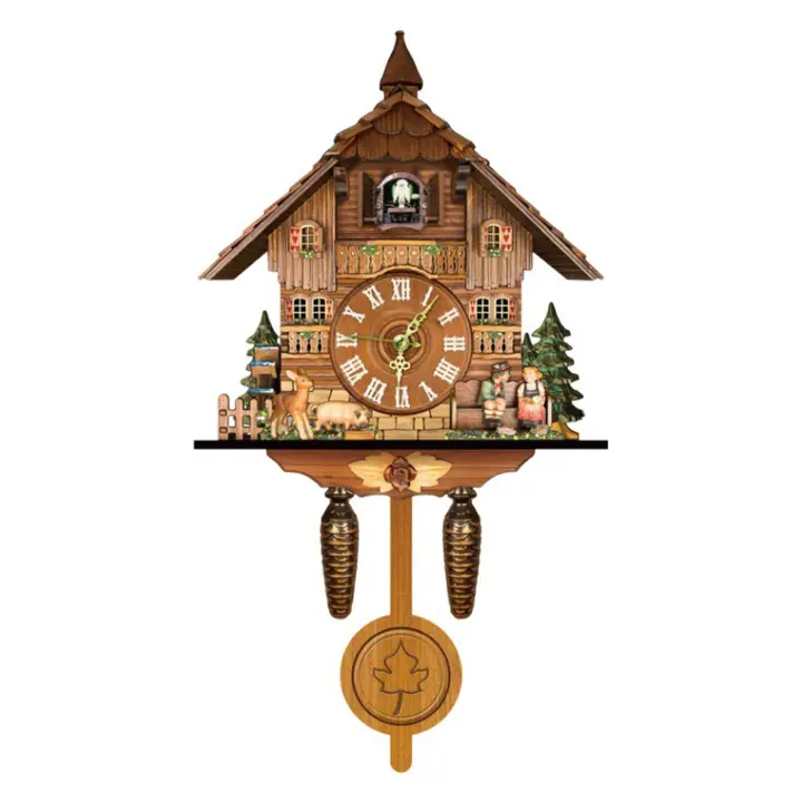Reloj de cuco de estilo Retro para sala de estar, reloj despertador de cuco de bosque, decoraciones para niños, alarma para el hogar - 1