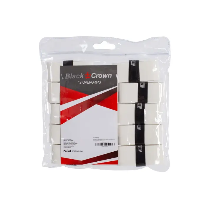 Bolsa 12 Overgrips Lisos Black Crown Blancos - 1