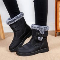 Botas De Invierno Para Mujer Talla Grande 44 Impermeables Con Peluche Grueso Botines De Nieve Con Correa De Ganchillo Y Plataforma Antideslizante - details 7