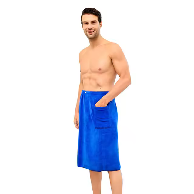 Soft Man Wearable Bath Towel With Pocket Soft Mircofiber Magic Swimming Beach Towel Sauna Towels Toalla De Playa 70*140cm - 1