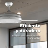 EVVO Ventilador Techo con luz, Aspas retráctiles, Ø107cm, 40W, 6 Velocidades, Temporizador 8h, Invierno-Verano, IP44. - details 0