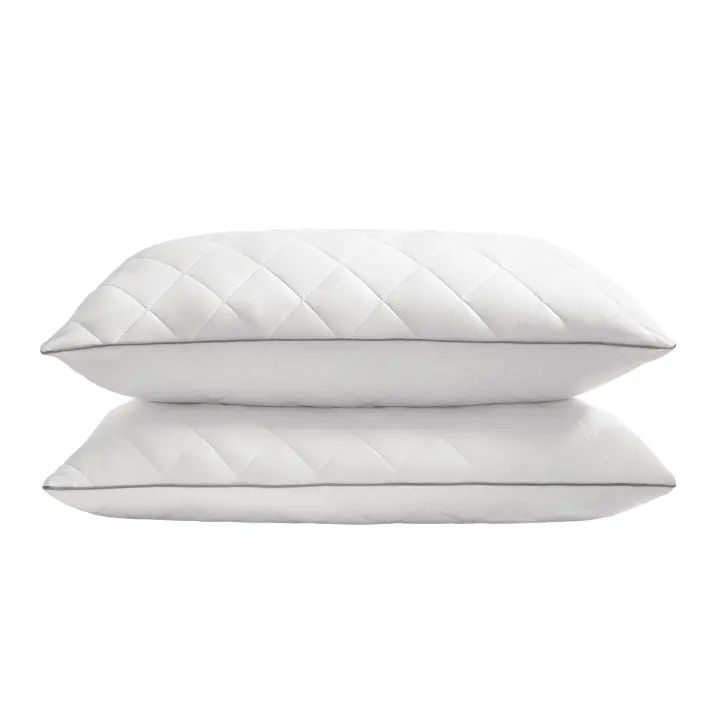 SONGMICS HOME Juego de 2 Almohadas de Cama, Doble Uso, 50 x 70 cm/60 x 60 cm, Funda Suave Refrigerante, 650 g Relleno, Invierno Verano, Cojín, Lavable a Máquina y Secable a Menos de 60 °C, Blanco Nube - 1