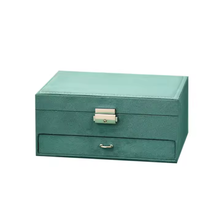 Organizador de joyero con cerradura de cajón para mujer, estuche de exhibición de Joyas, almacenamiento de joyas de collar grande - 1