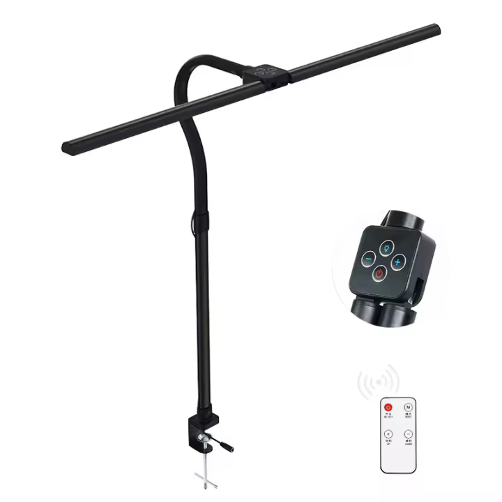 Lámpara De Escritorio LED Doble Cabeza Con Control Remoto 5 Modos De Color Y 5 Niveles De Ajuste Para Iluminación De Oficina Y Hogar - 1