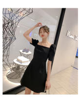 Vestido De Manga Corta Para Mujer Verano 2024 Estilo Retro Casual Cintura Elástica Vestido De Encaje Manga Burbuja Vestido Mini - details 5