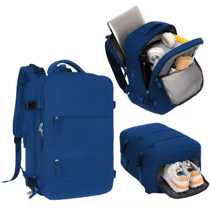 Mochila de Viaje para Cabina de Avión 45x36x20  para Vueling, EasyJet, Ryanair  Equipaje de Mano Impermeable y Espaciosa con Compartimento para Zapatos y Puerto USB Mochila Antirrobo Multifuncional para Viajes y Escapadas (2210-001 1288 2350 D7) - 1