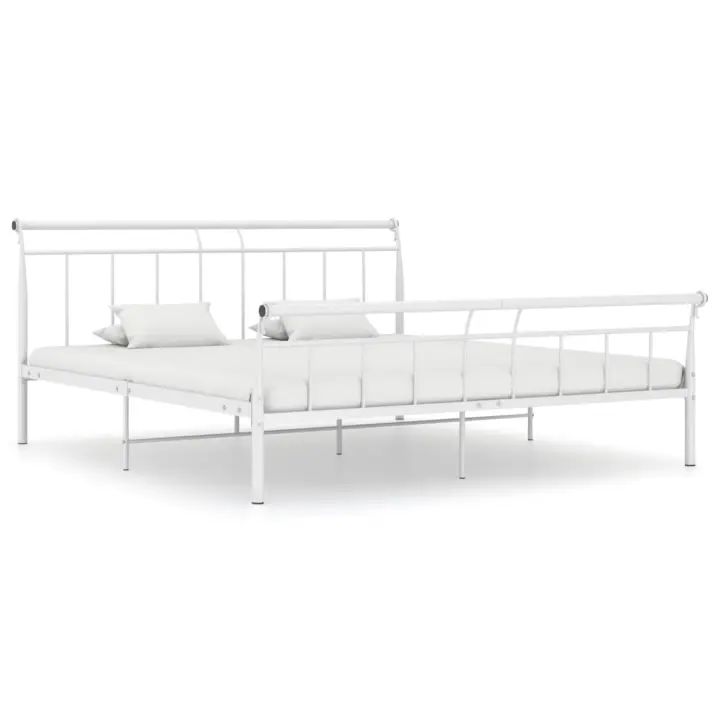 vidaXL Estructura de cama sin colchón metal blanco 180x200 cm - 1