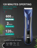 VGR 951 Trimmer De Cuerpo Recargable Para Hombres Cepillo Eléctrico De Barba Y Pelos Intimales Ajuste De Longitud Cabeza Flotante Recarga Rápida Duración De Batería De Más De 90 Minutos - details 4