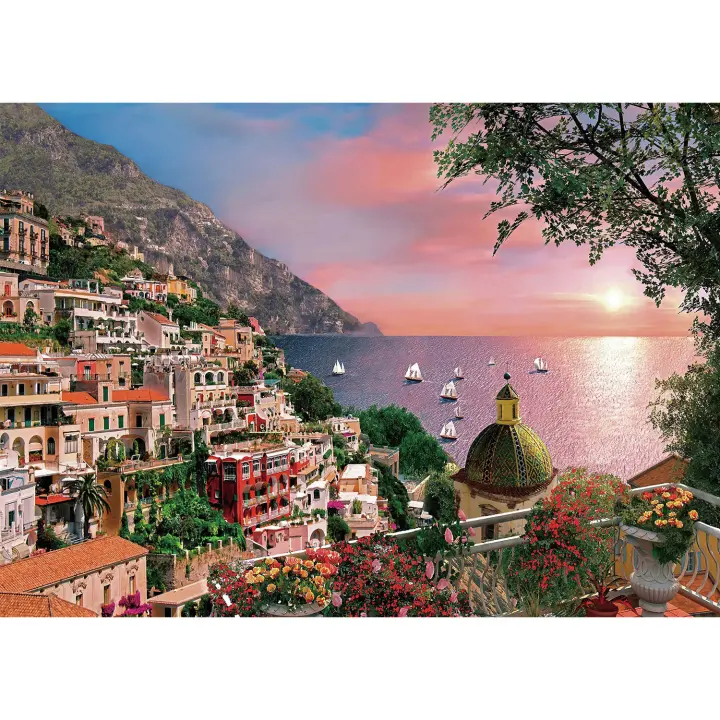 Rompecabezas De 1000 Piezas Positano Amalfi Coast Para Adultos Juegos De Decoración De Hogar Divertidos Educativos Para Niños - 1