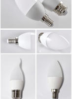 8PCS Bombilla LED E14 E27 3W 6W 9W 12W 15W Luz Cálida Fría Interior 220V Bombilla De Vela Decorativa Para Hogar Y Candelabro - details 4