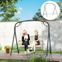 Outsunny Soporte para Columpio de Metal Estructura de Columpio Resistente con Patas en Forma de A Carga 220 kg para Jardín Parque Patio Porche 172x126x170 cm Bronce - details 1