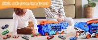 Nuevos Juguetes De Dinosaurios Transportistas Con Carril Deslizante Cuatro Buggy De Aleación Transformables Track Plegable Tyrannosaurus Regalos Para Niños - details 4
