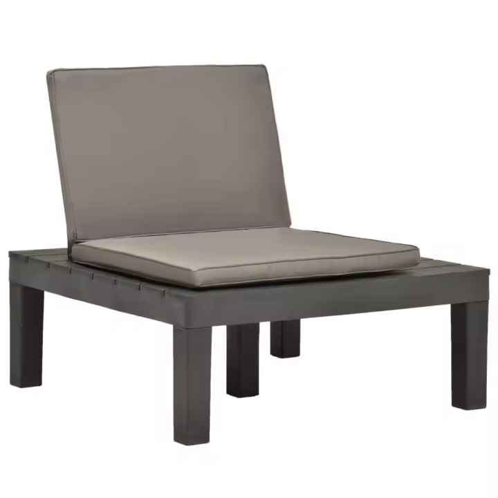 vidaXL Tumbona de jardin con cojín plástico - 1