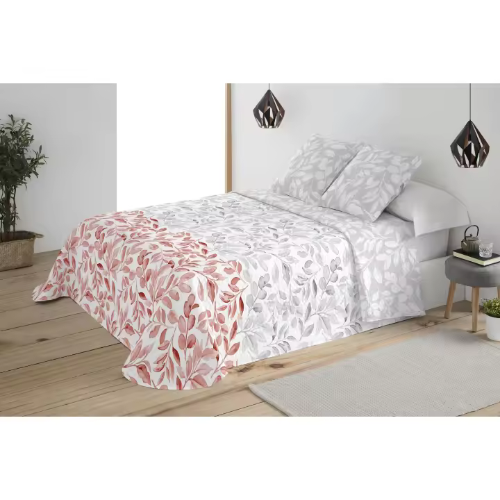BOHEME - Colcha estampada reversible cosida Patry Teja - 1