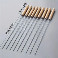10Pcs Brochetas De Barbacoa De Acero Inoxidable Reutilizables Para Camping Y Picnics Utensilios De BBQ Accesorios De Cocina - details 5