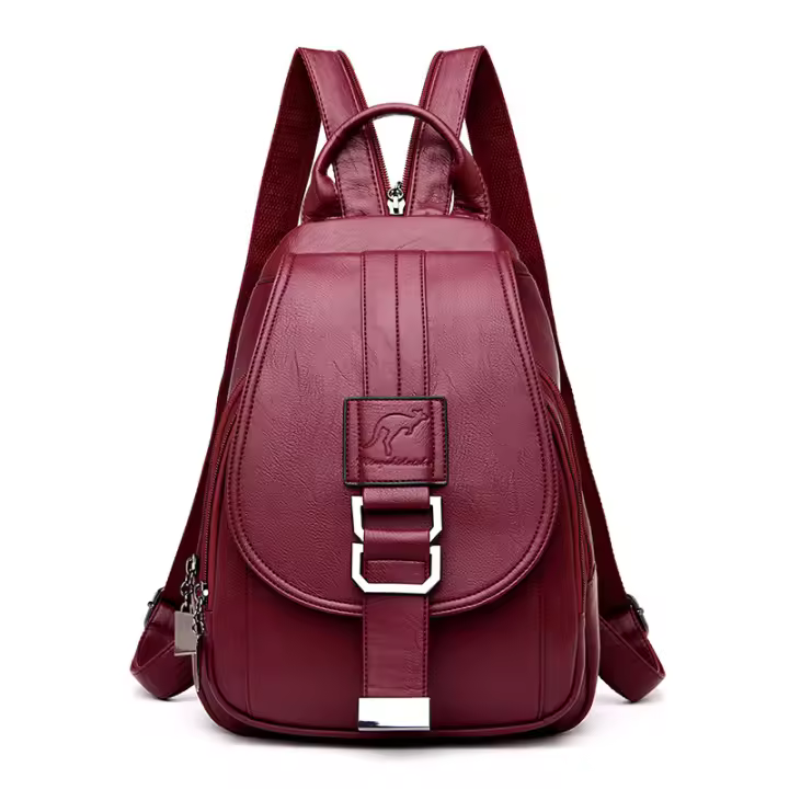 Bolso de pecho de mujer de nuevo estilo de moda, mochila de mujer minimalista simple de estilo coreano, mochila informal de cuero suave de gran capacidad para mujer - 1
