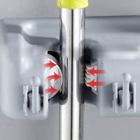 Soporte De Mopa De Plástico Montado En La Pared Con Gancho Para Escoba Multi Funcional Organizador De Baño Con 3/4/5 Posiciones - details 5