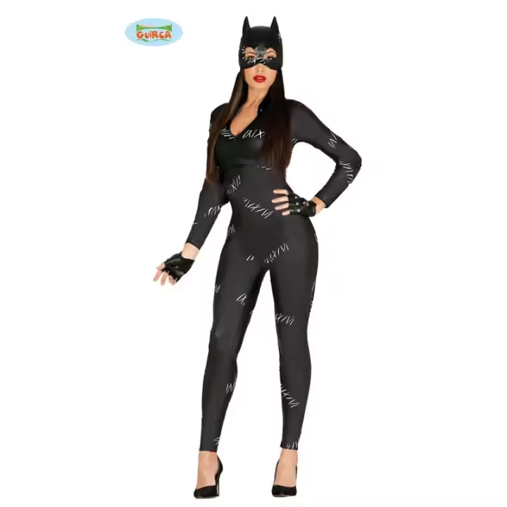 DISFRAZ DE ELASTIC BLACK CAT ADULTO SPANDEX GUIRCA - 1