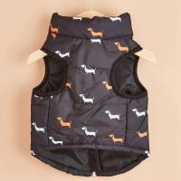 Chaqueta De Algodón Para Mascotas Gatos Y Perros Con Cierre De Cremallera Y Agujeros Para Manos Vestido Caliente Para Otoño E Invierno - details 2