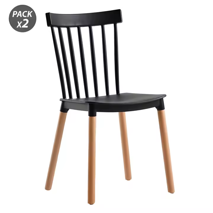 Muvip pack 2 sillas design d800 - color negro - 1