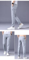 Pantalones Casuales Para Hombre MINGYU Primavera Verano Ultradelgados Estilo Recto Cintura Media Stretch Color Caqui Ajustados - details 7