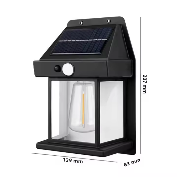 2PCS Luz Solar Exterior Jardín Inducción Corporal Lámpara De Pared Para Casa Villa Balcón Decorativa IP65 Impermeable - 1
