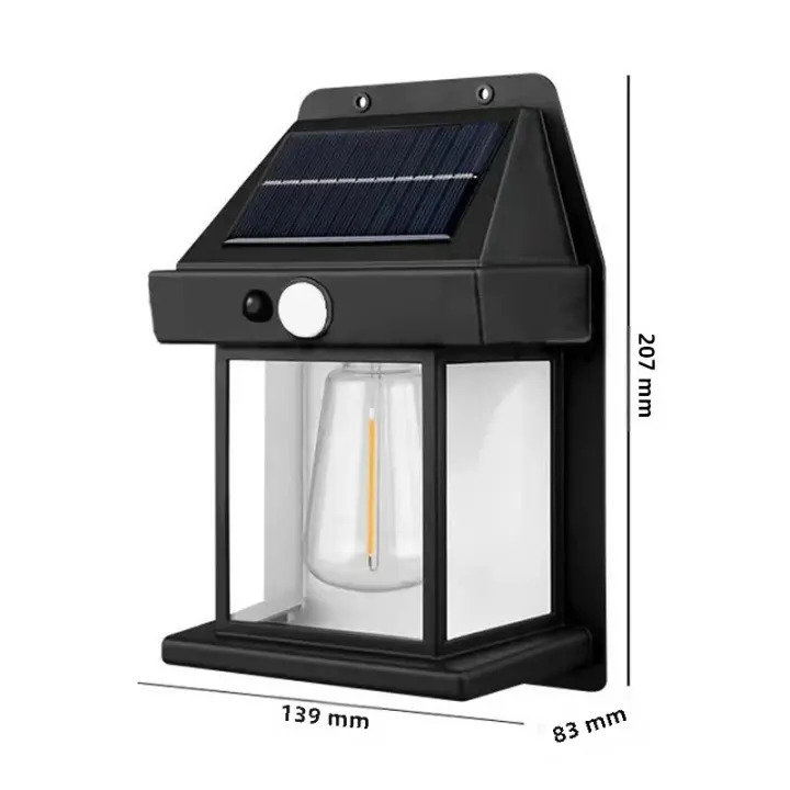 2PCS Luz Solar Exterior Jardín Inducción Corporal Lámpara De Pared Para Casa Villa Balcón Decorativa IP65 Impermeable - 1