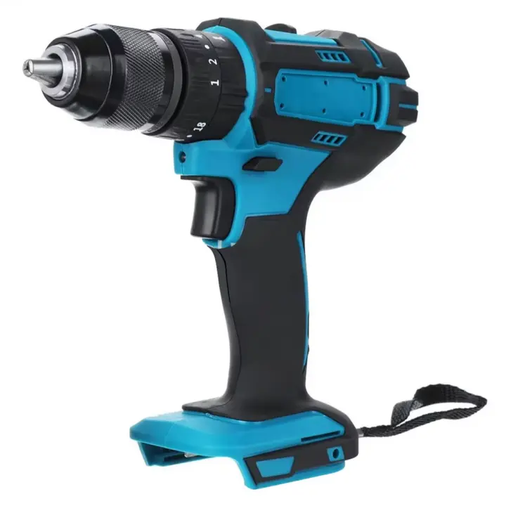 Taladro de impacto eléctrico 3 en 1, 4000rpm, 520n. M, 10mm, 13mm, Portabrocas, martillo de taladro plano, destornillador eléctrico para batería Makita de 18V,Taladro inalámbrico - 1