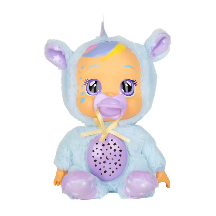 BEBÉS LLORONES Goodnight Starry Sky Jenna | Muñeca suave Quitamiedos para dormir, que llora lágrimas LED y proyecta Estrellas con Música relajante - Regalo para niños y niñas +2 Años - 1