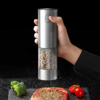 Molinillo de Sal Y Pimienta Eléctrico, recargable por USB, grosor ajustable, Gran capacidad, molinillo Automático, Cuerpo de Maple inoxidable, with Luz LED - details 1
