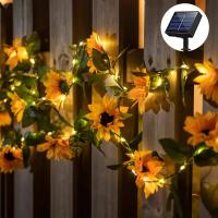 Luces De Hiedra De Girasol 5/10M Impermeables Para Decoración De Jardín Fiesta Boda Navidad Exterior Luz De Cadena Atmosfera - details 2