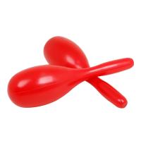 Paquete De 1 Pares De Martillos De Arena Redondos Para Niños Instrumentos De Percusión Educativos De Plástico Rojo Para Regalos De Cumpleaños O Orff - details 5