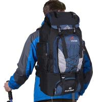 Mochila de senderismo impermeable para hombre, bolsa de equipaje de viaje para acampar, montañismo, escalada, accesorios al aire libre, 80L - details 0