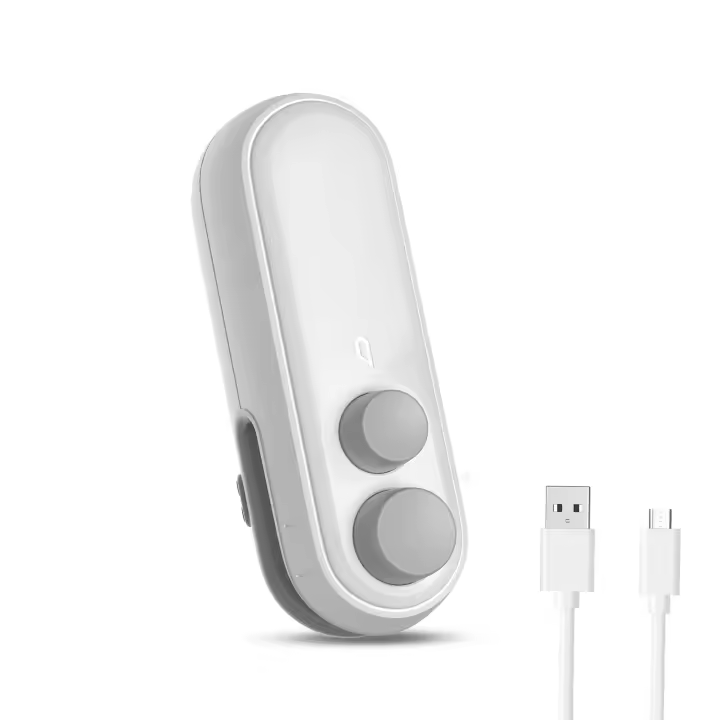 Mini sellador de bolsas, sellador tÃ©Rmico de mano, vendedor de bolsas de plástico 2 en 1, máquina de adhesivo portátil recargable al vacío, para plástico, with chips - 1