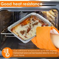 50/100pcs Bandejas De Aluminio Con Tapas Resistentes Al Calor Para Horno Y Aire Frito Utensilios De Cocina Antiadherentes Para Barbacoa Y Cocción - details 5