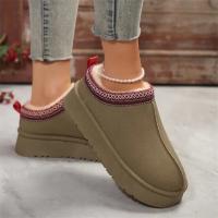 Botas De Chelsea Para Mujer Diseñador Nuevas Invierno Con Pelo Corto Y Algodón Plush Suela De Goma Tacón Plano Con Plataforma Botines De Punta Redonda - details 5