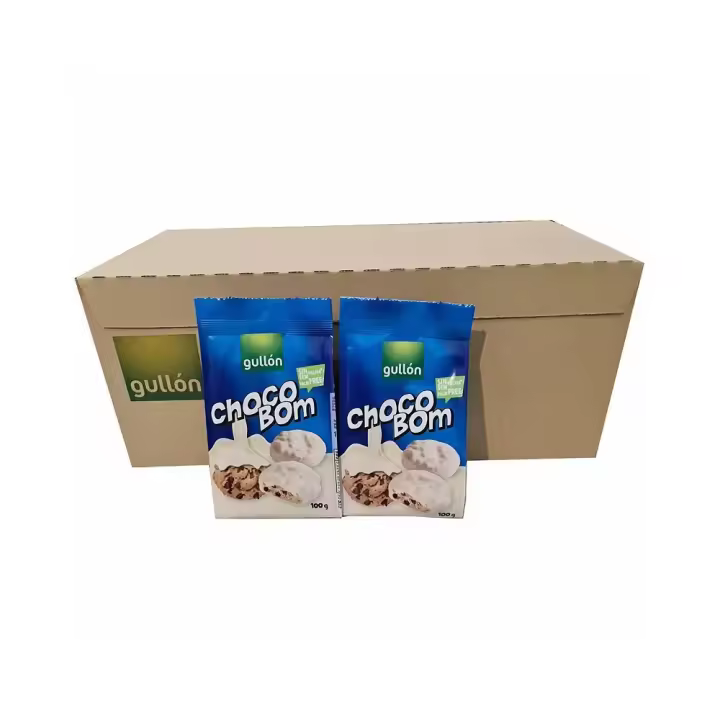 ChocoBom Blanco caja 12 unidades de 100 gramos, galletas Gullón 8410376012699 - 1
