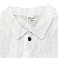 Camisa informal de manga larga de color liso para hombre, camisa playera de algodón con solapa y botones, de manga larga - details 4