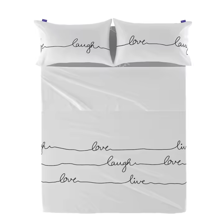 Happyfriday- Live Sábana, Sábanas 100% Algodón, calidad de 150 TC, Fabricado en España (No incluye fundas de almohada) - 1
