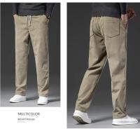 Pantalones Casuales De Corduroy Para Hombre Cintura Elástica Estilo Clásico Moda Comoda Talla Recta Negro Gris Caqui Primavera Otoño - details 10
