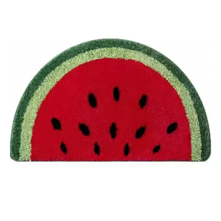 Simple semicircular fruit floor mat bathroom door absorbent non-slip mat household entry door flocking floor mat - 1