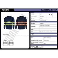 WorkTeam Camiseta Manga Larga de trabajo con cintas reflectantes de poliéster transpirable - details 0