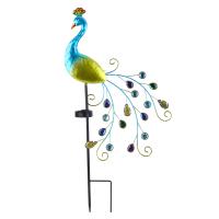 Lámpara Solar De Pavo Real Para Jardín Decoración Externa Con Luz LED Impermeable 300mAh Soporte De Camino Para Patio Garden - details 4