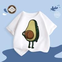 Camiseta De Algodón Puro Para Niños Y Niñas Con Dibujos De Aguacate Estilo Casual Manga Corta Verano Talla 100-160 - details 9