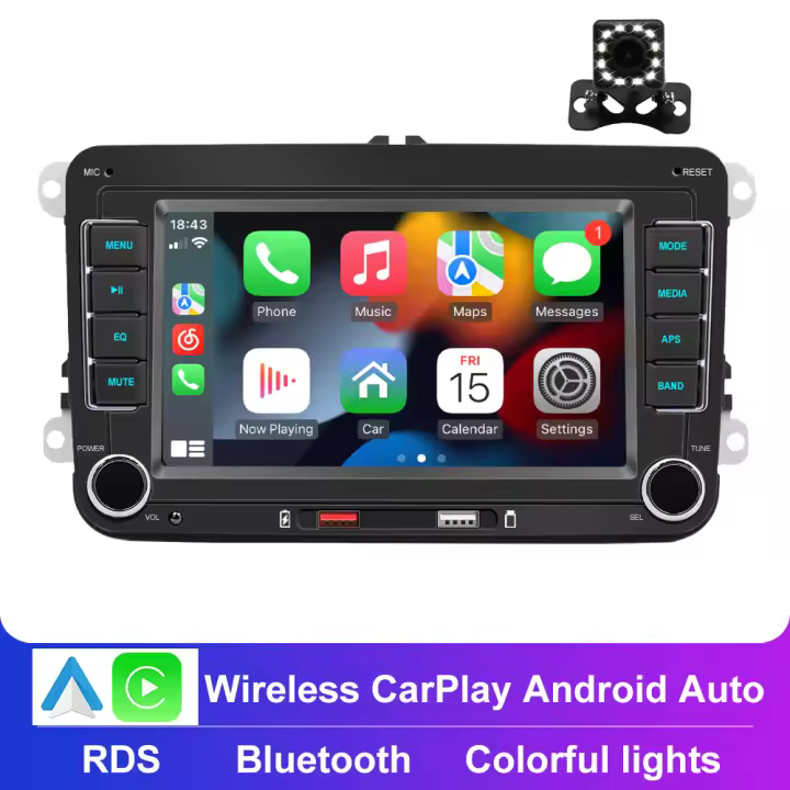 2 Din Android Car Radio Wireless CarPlay Autoradio 7inch Car Multimedia Player For VW Passat Touran Caddy Jetta Car Radio Stereo - 1