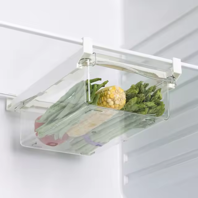 Organizador De Nevera Juego De Almacenamiento Para Frutas Y Huevos Estante De Almacenamiento En El Pasillo De La Nevera Caja De Cajón De Cocina Para Mantener Fresco Material PET+PE - 1