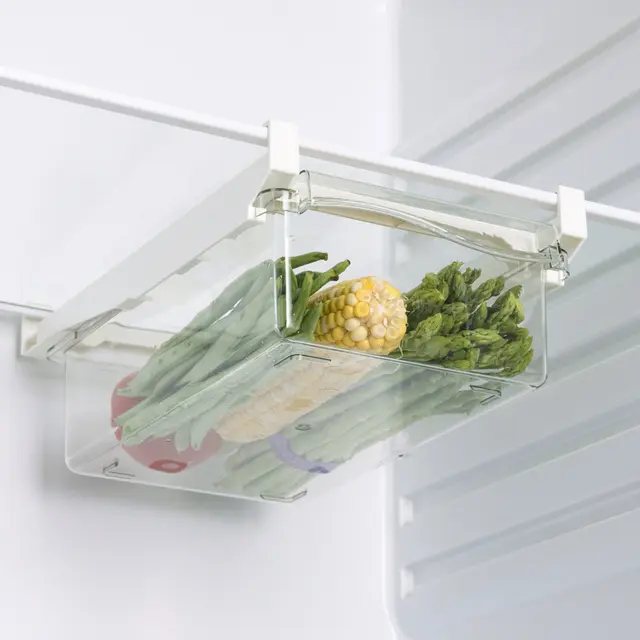 Organizador De Nevera Juego De Almacenamiento Para Frutas Y Huevos Estante De Almacenamiento En El Pasillo De La Nevera Caja De Cajón De Cocina Para Mantener Fresco Material PET+PE - 1