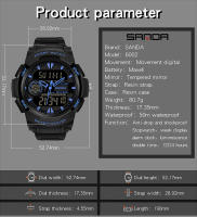 Reloj Deportivo De Pulsera Para Hombre SANDA Estilo Militar G-Style LED Digital Cronógrafo Resistente Al Agua Cuarzo Analógico-Digital Con Alarmas Y Calendario - details 4