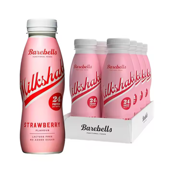 Pack 8x Batidos de Proteínas 330ML  Sabor Fresa  Alto Contenido de Proteína  Sin Azúcares Añadidos  Ideal para Deportistas  Barebells - 1