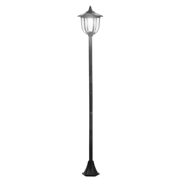Outsunny Farola Solar con Panel Solar a Cargar Batería Protección al Ambiente 6 LED Perfecto para Noche Encendido Automático Autonomía de 6 Horas Instalar Fácil Negro Ф26,5 x 177cm - 1